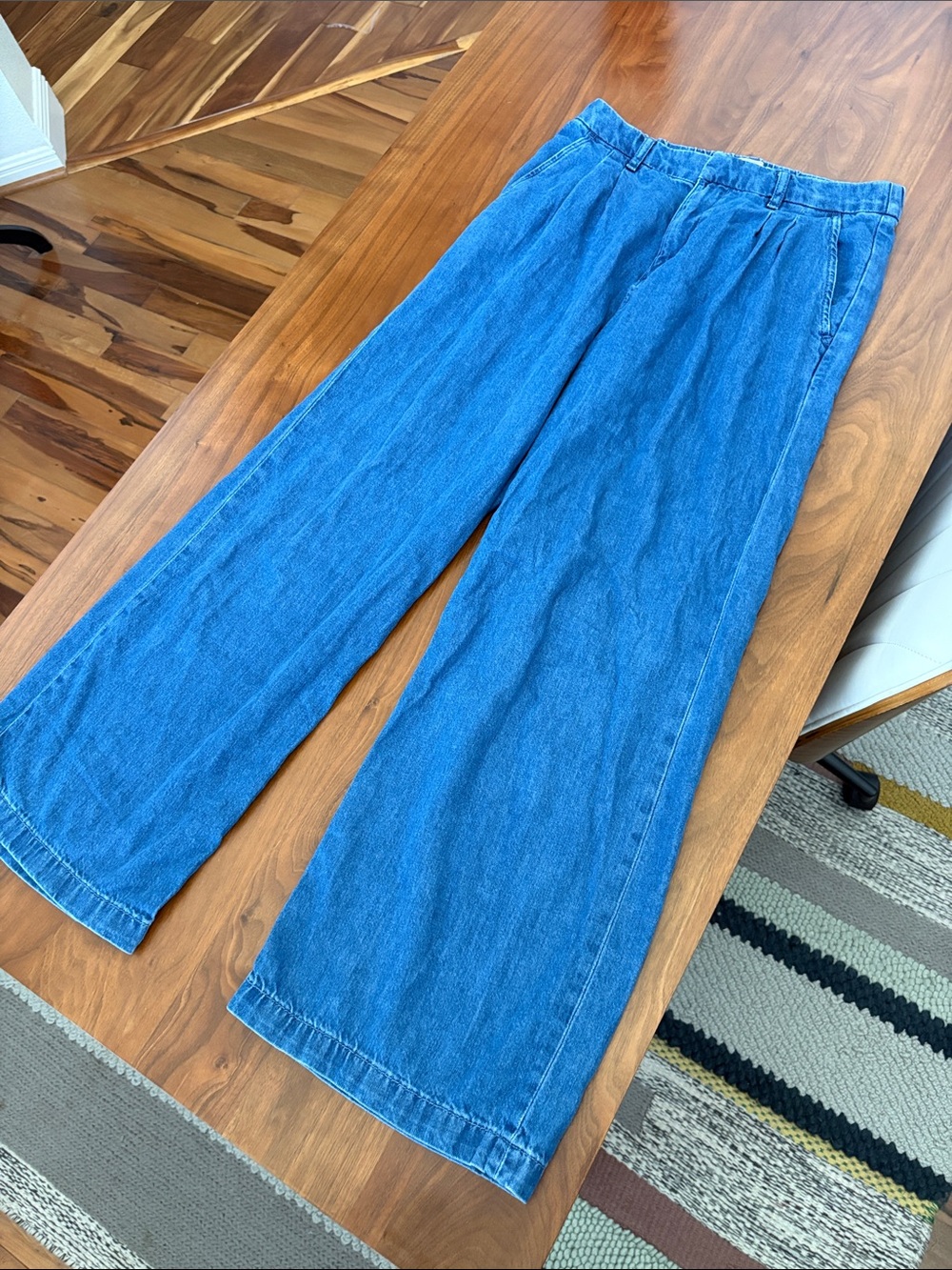 Gap 365 Trouser Wide Leg Jeans Medium Indigo Size 8 Tall - Picture 5 of 8